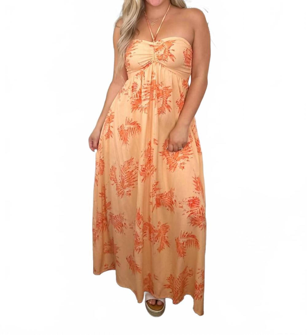 NEW BY TOGETHER running through my mind halter maxi dress in orange